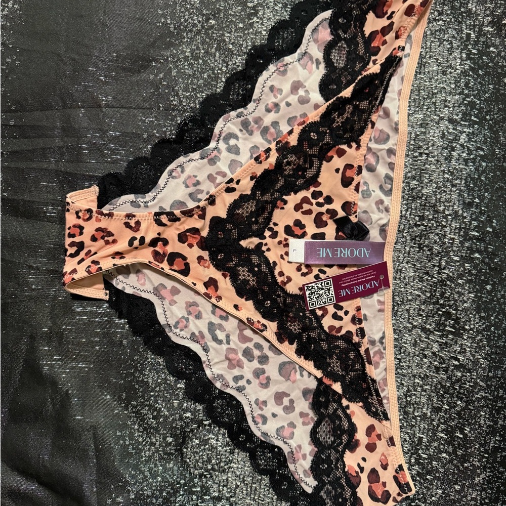 Adore Me Brown and Black Lace Panty
